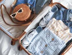 Packed suitcase ready for travel